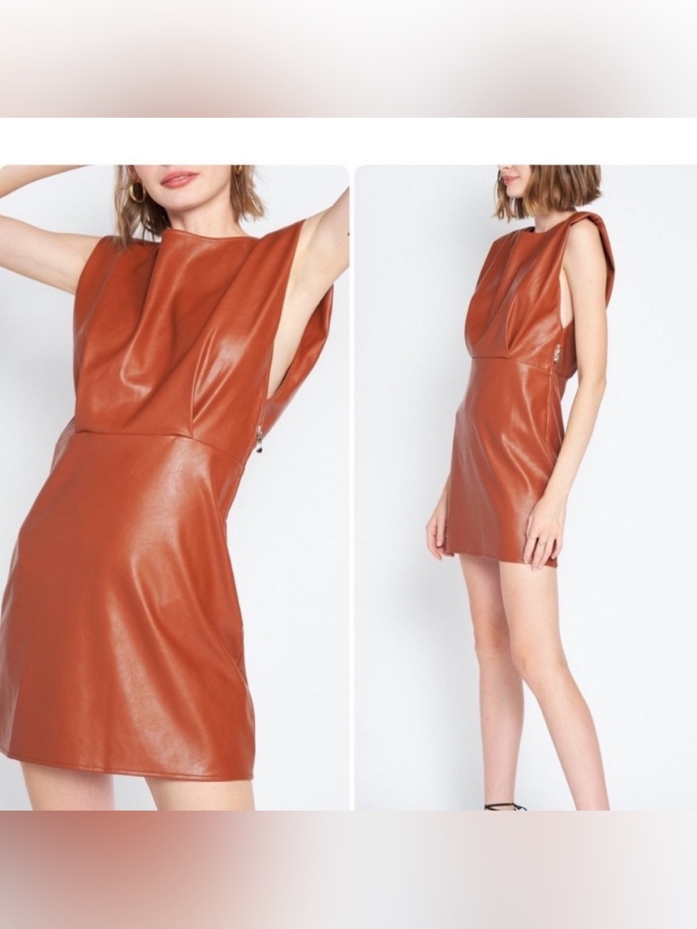En Saison Faux Leather Dress Size S
